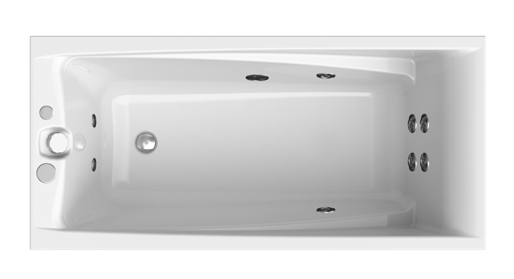 Акриловая ванна Ваннеса Фелиция 160х75 с г/м Баланс хром, фигурная панель
