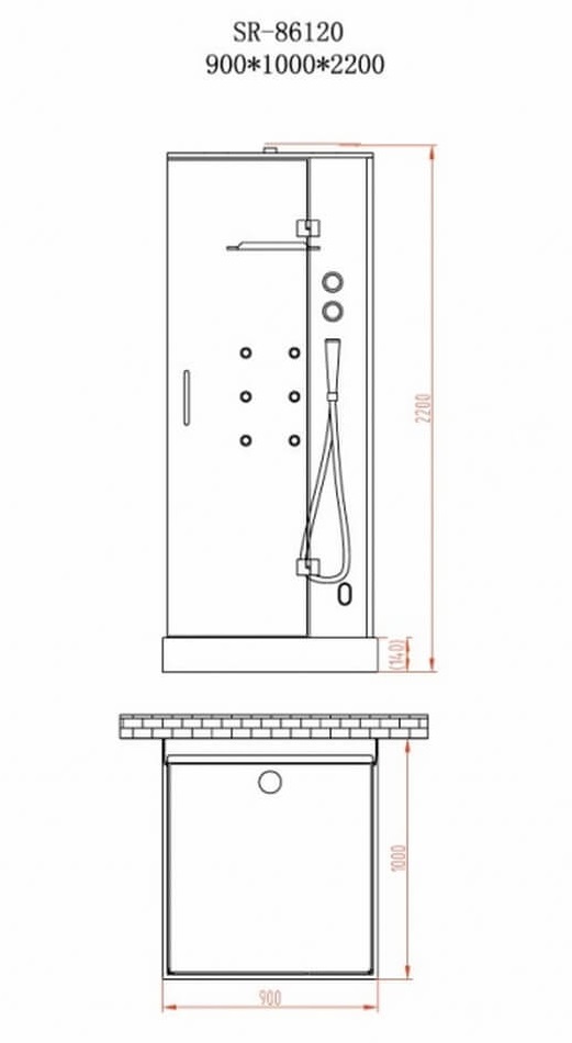 Душевая кабина Orans SR-86120R 90x100