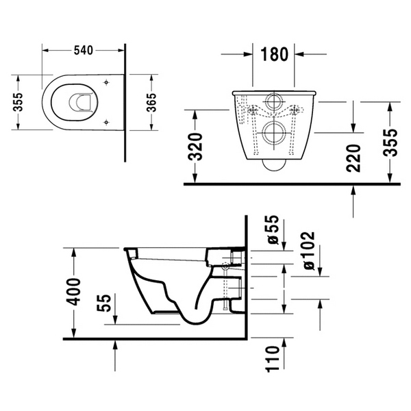 Подвесной унитаз Duravit Darling New 2545090000