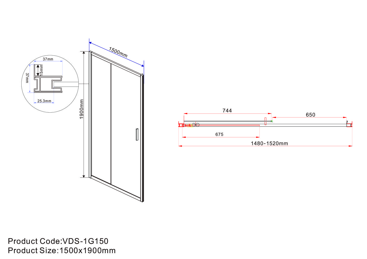 Душевая дверь Vincea Garda VDS-1G150CH 150x190 хром, шиншилла