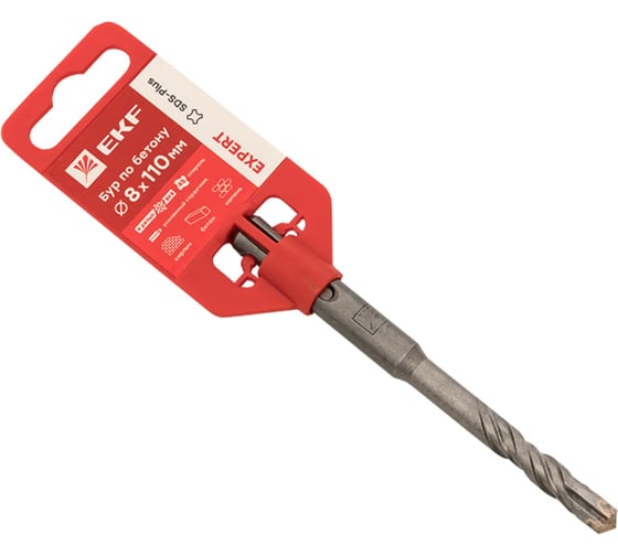 Бур по бетону Expert (8x110 мм; 4 резца; SDS-plus) EKF db-8-110-4x4