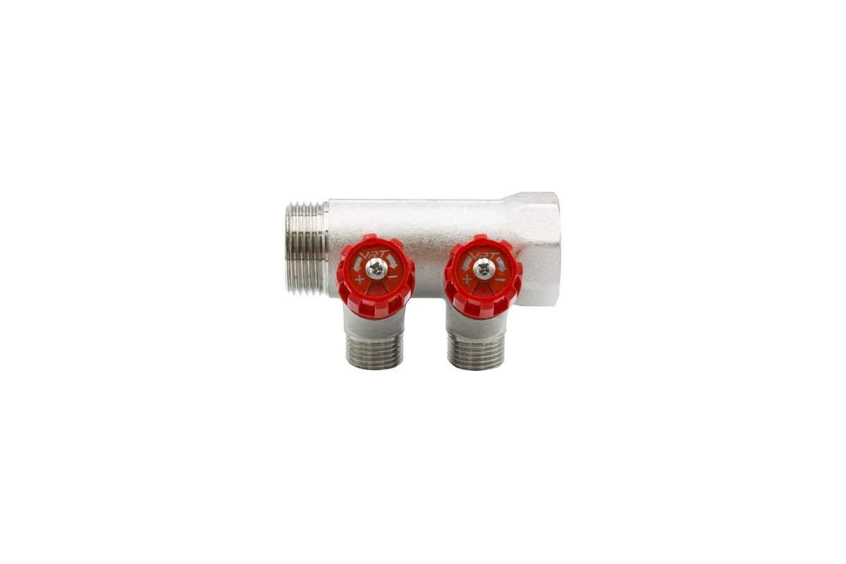 Коллектор VRT 1"x1/2", с регулировочными вентилями, 2 выхода 524073