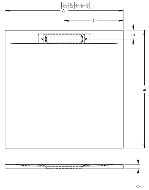 Поддон для душа Riho Isola 140x80 белый