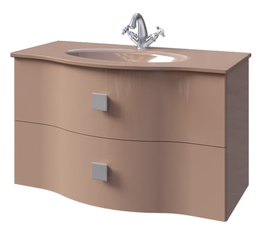 Мебель для ванной Caprigo Nokturn 90 см, 2 ящика капуччино