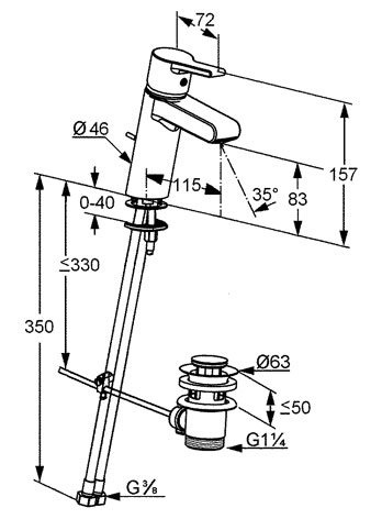 Смеситель для раковины Kludi O-Cean 383400575