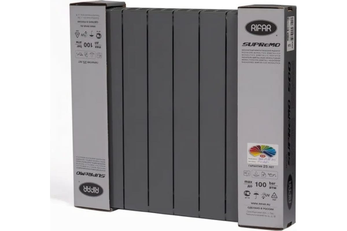 Радиатор Rifar SUPReMO 500x8 секций НП левый VL Титан S500-8 VL 7012