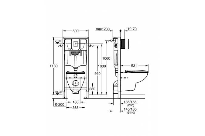 Инсталляция для унитаза Grohe Bau Ceramic 39586000 5 в 1