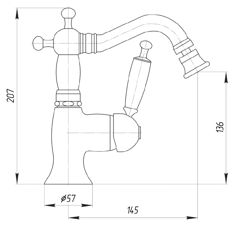 Смеситель для биде Migliore Oxford ML.OXF-6323.BI.CR хром