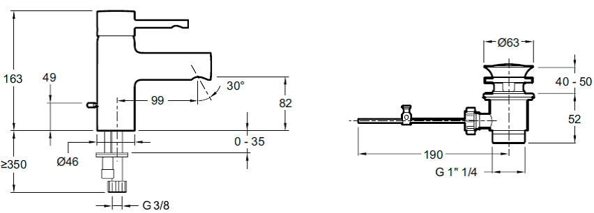 Смеситель для раковины Jacob Delafon Cuff E37041-CP