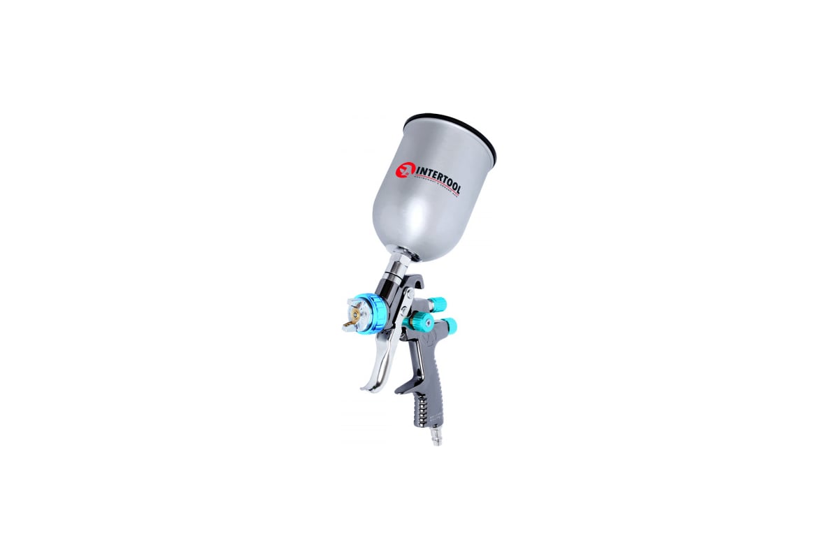 Пневматический краскопульт Intertool LVLP BLUE, форсунка 1.4 мм, бачок 600 мл PT-0133