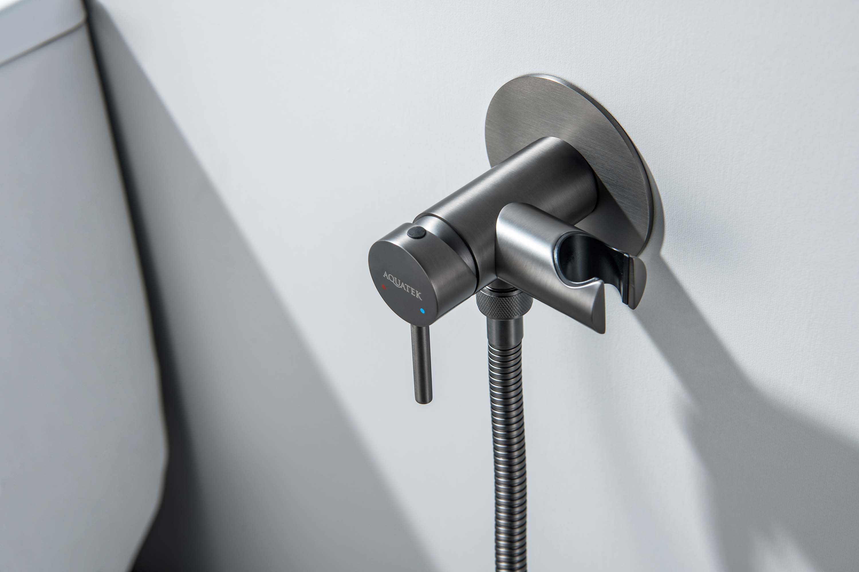 Смеситель Aquatek Европа AQ1021BGM с гигиеническим душем, оружейная сталь Смеситель Aquatek Европа AQ1021BGM с гигиеническим душем, оружейная сталь
