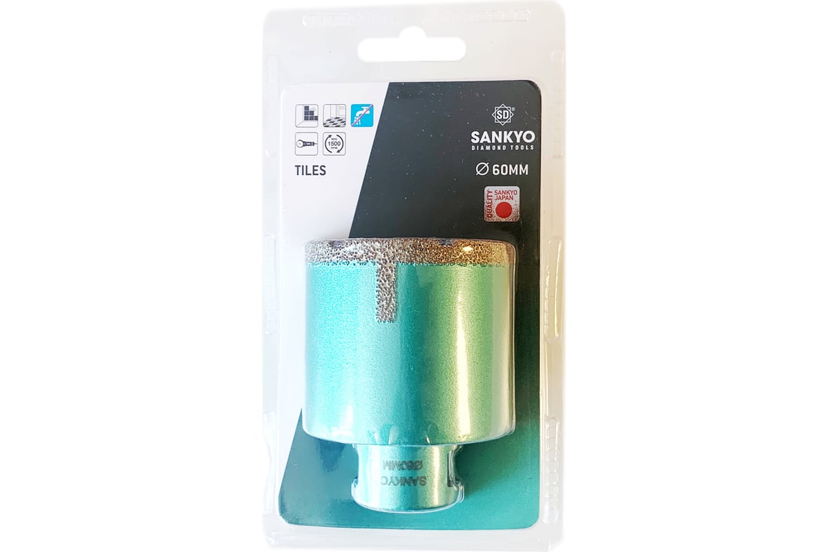 Сверло алмазное по керамограниту (60 мм; М14) Sankyo STDA060000