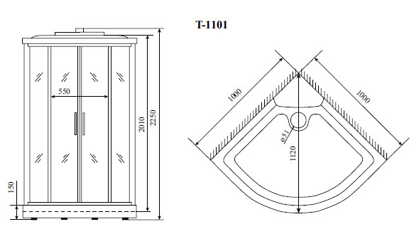 Душевая кабина Timo Comfort T-8801 100x100, c г/м, прозрачные стекла (Clean Glass), хром