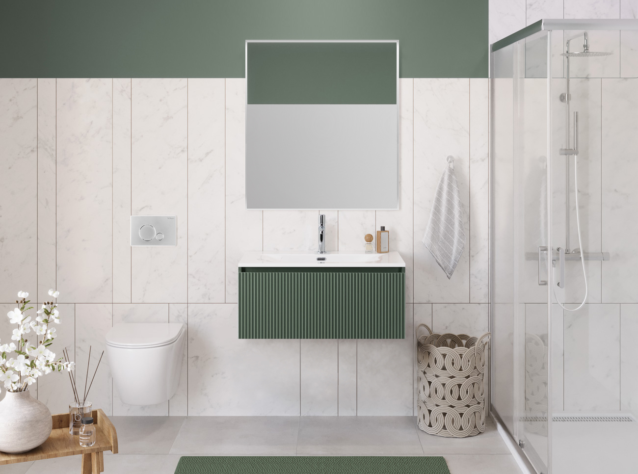 Мебель для ванной BelBagno Uno 80 см 1 ящик, Еловый матовый
