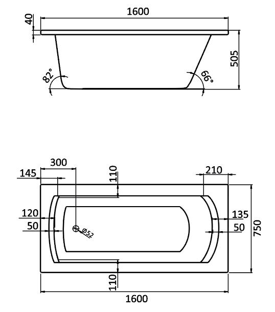 Фронтальная панель Santek Монако XL 160x75