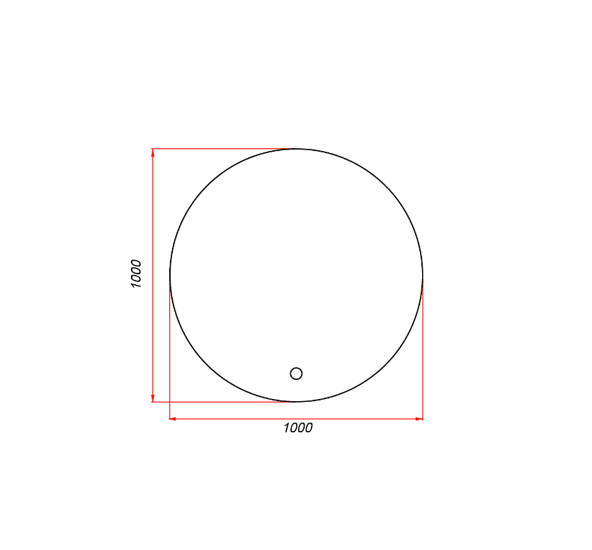 Зеркало ЗОВ 100x100 см с подсветкой ZD100