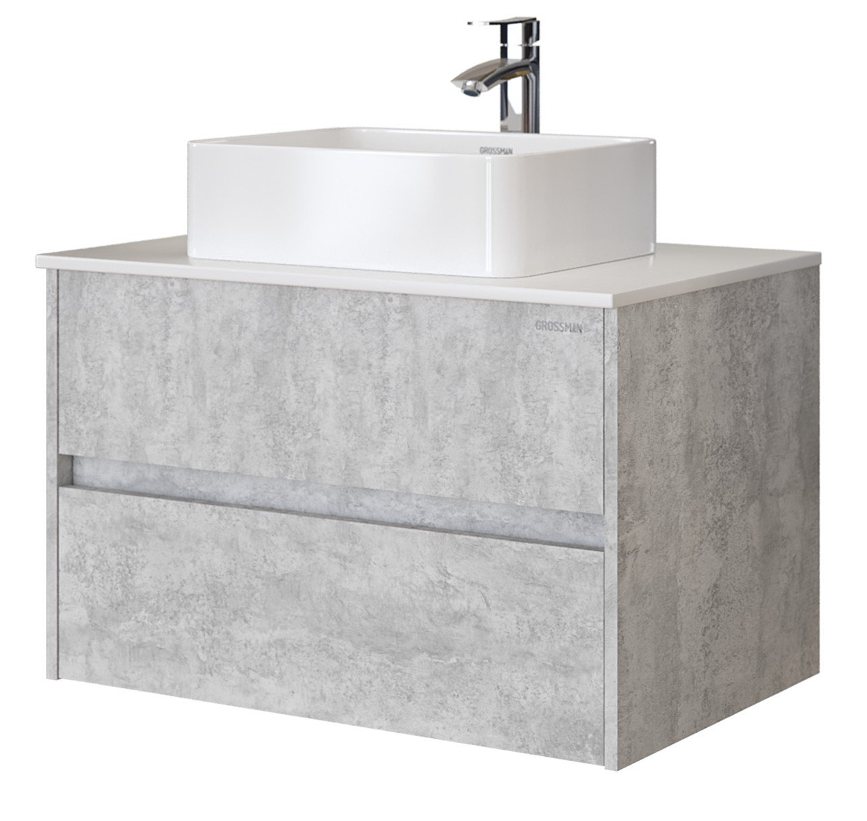 Мебель для ванной Grossman Эдванс 80 см цемент светлый