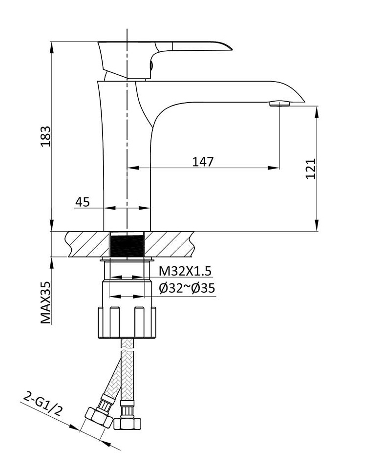 Смеситель для раковины Vincea Esse VBF-1E1