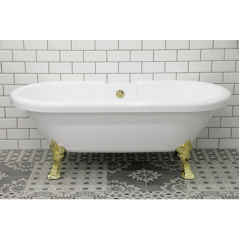 Акриловая ванна Радомир Леонесса 175x80 на ножках "лилия" золото, чаша перламутр, оболочка перламутр