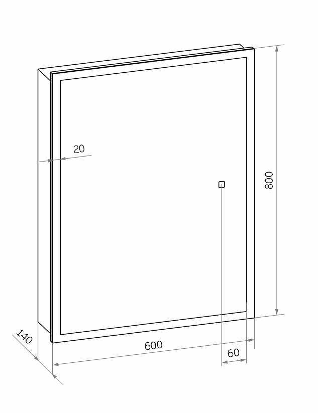 Зеркальный шкаф Континент Reflex LED 60x80 с подсветкой, МВК025