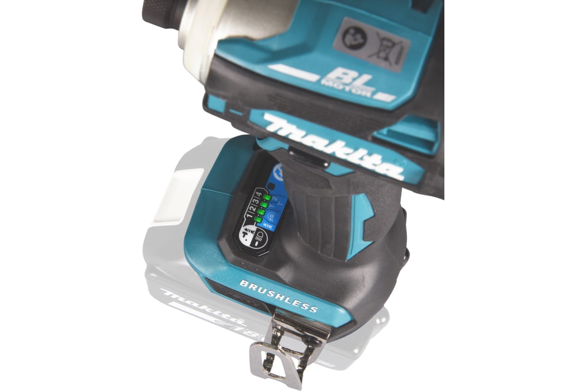 Аккумуляторный ударный бесщеточный шуруповерт Makita Т-Режим, 1/4", 180Нм, М5-М16, кейс, 2x5Ач DTD172RTJ