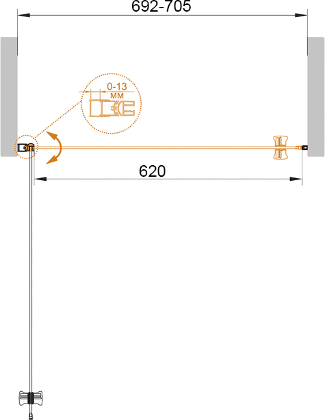 Душевая дверь Cezares ECO-O-B-1-70-C-NERO 70x190, прозрачная, черный