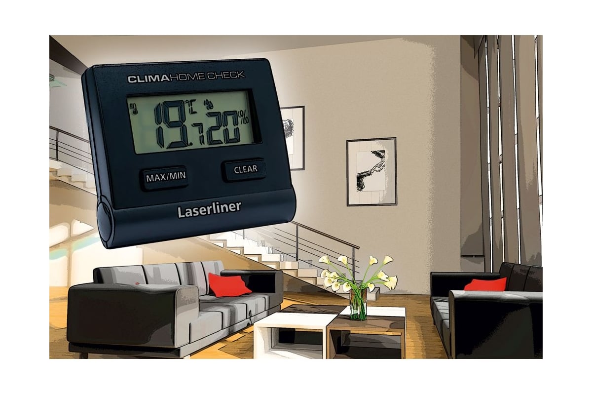Точный термогигрометр Laserliner ClimaHome-Check (black) с магнитным креплением 082.428A
