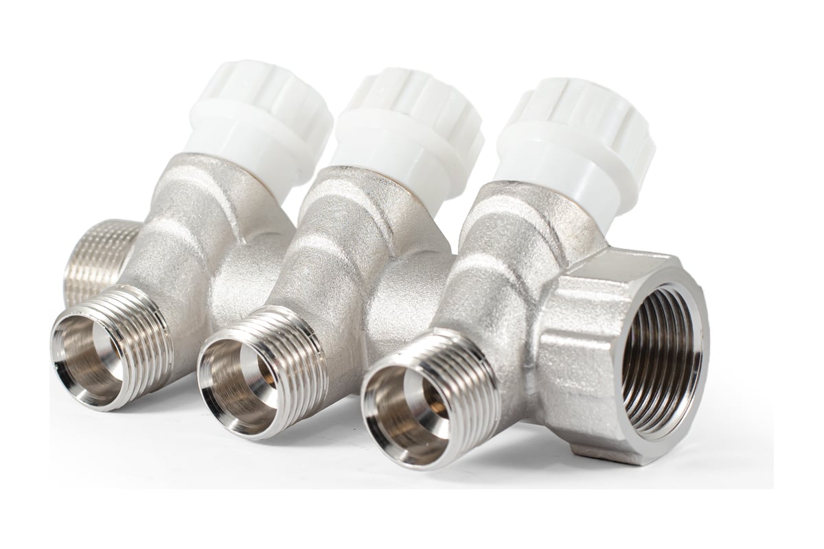 Коллектор с регулировочными вентилями PROFACTOR в/н 3/4" х 3 вых 1/2"нар PF MV 268.3