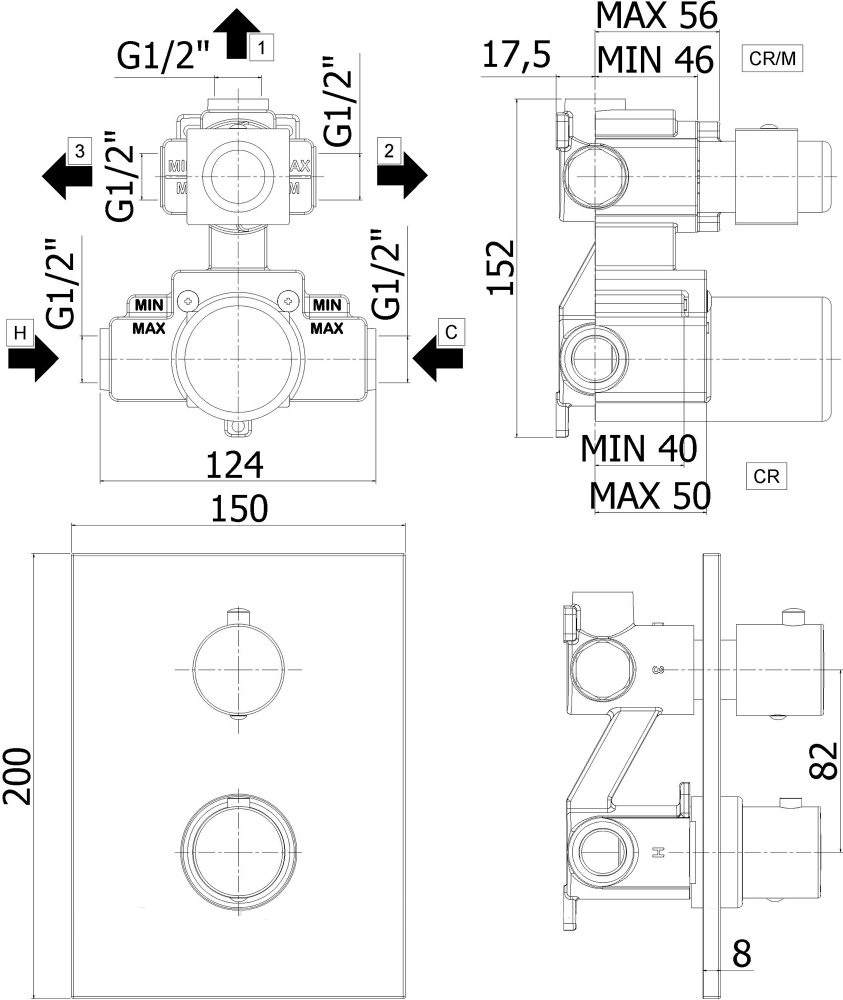 Смеситель для душа Paffoni Light LIQ519NO/M черный матовый