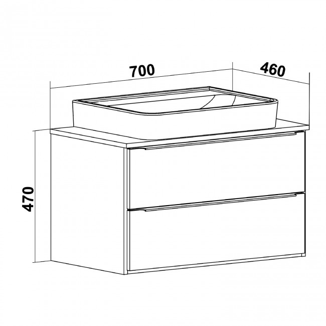Тумба со столешницей Руно Мальта 70 см