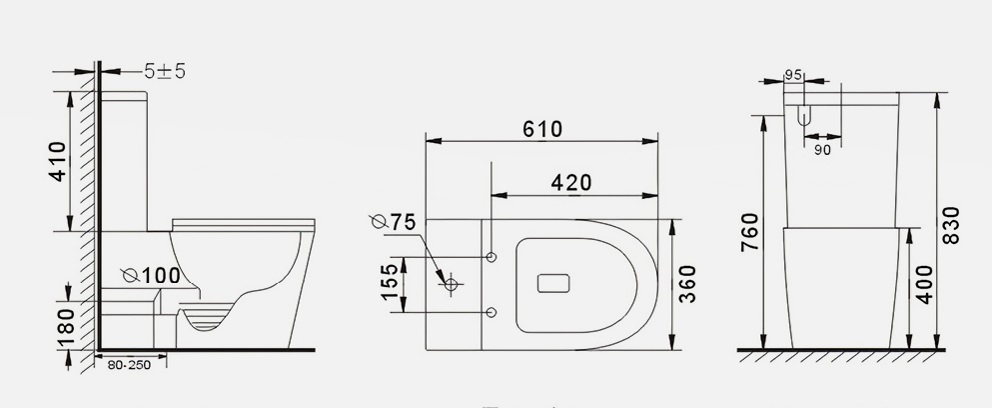 Унитаз-компакт Gid Tr2179 безободковый, белый