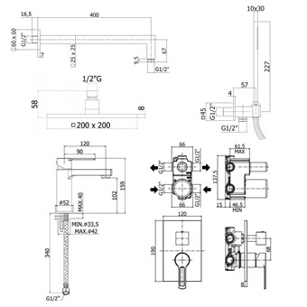 Душевой набор Paffoni Ringo KITRIN018NO071 черный матовый