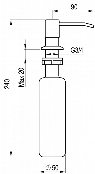 Дозатор жидкого мыла Granula GR-1403 сланец