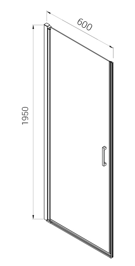 Душевая дверь Vincea Alpha VDP-3AL600CLGM 60x195 вороненая сталь, прозрачная