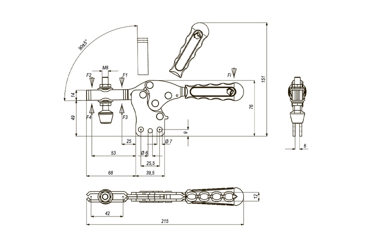 Горизонтальный механический прижим KUKAMET S112-3