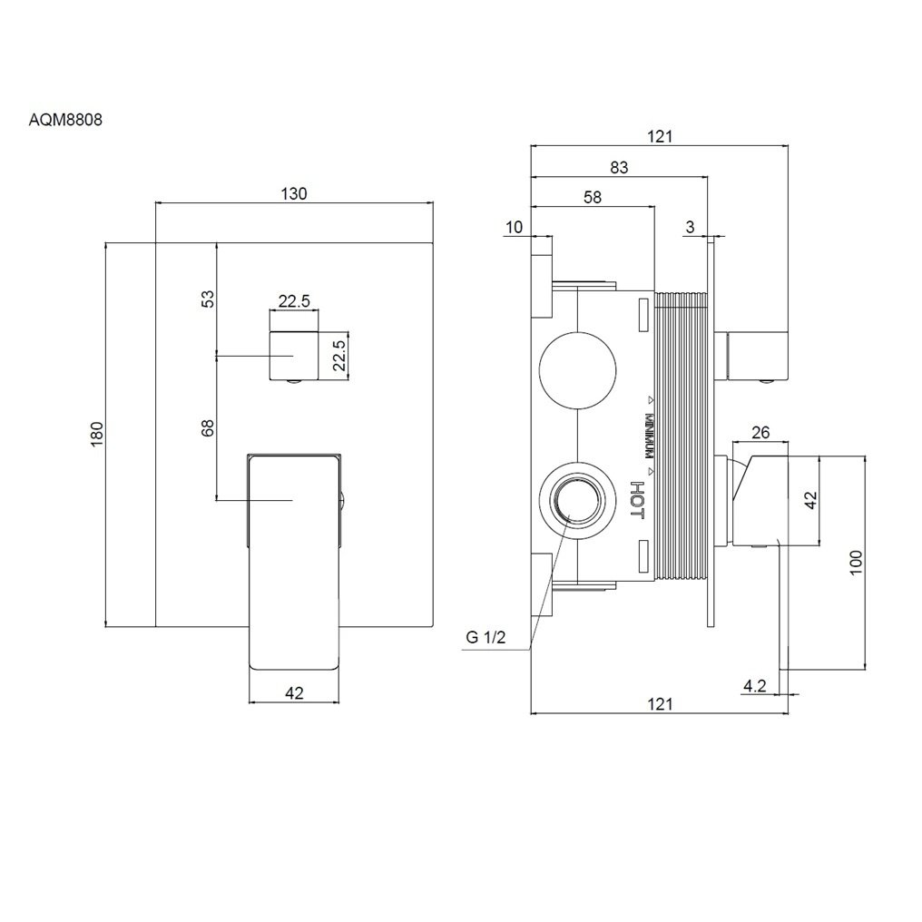 Смеситель для душа AQUAme Savona AQM8808BG золото шлифованное Смеситель для душа AQUAme Savona AQM8808BG золото шлифованное
