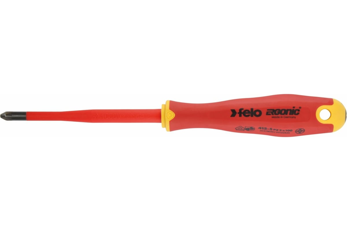 Диэлектрическая отвертка Felo PZ 1х80, E-Slim Ergonic 41519290