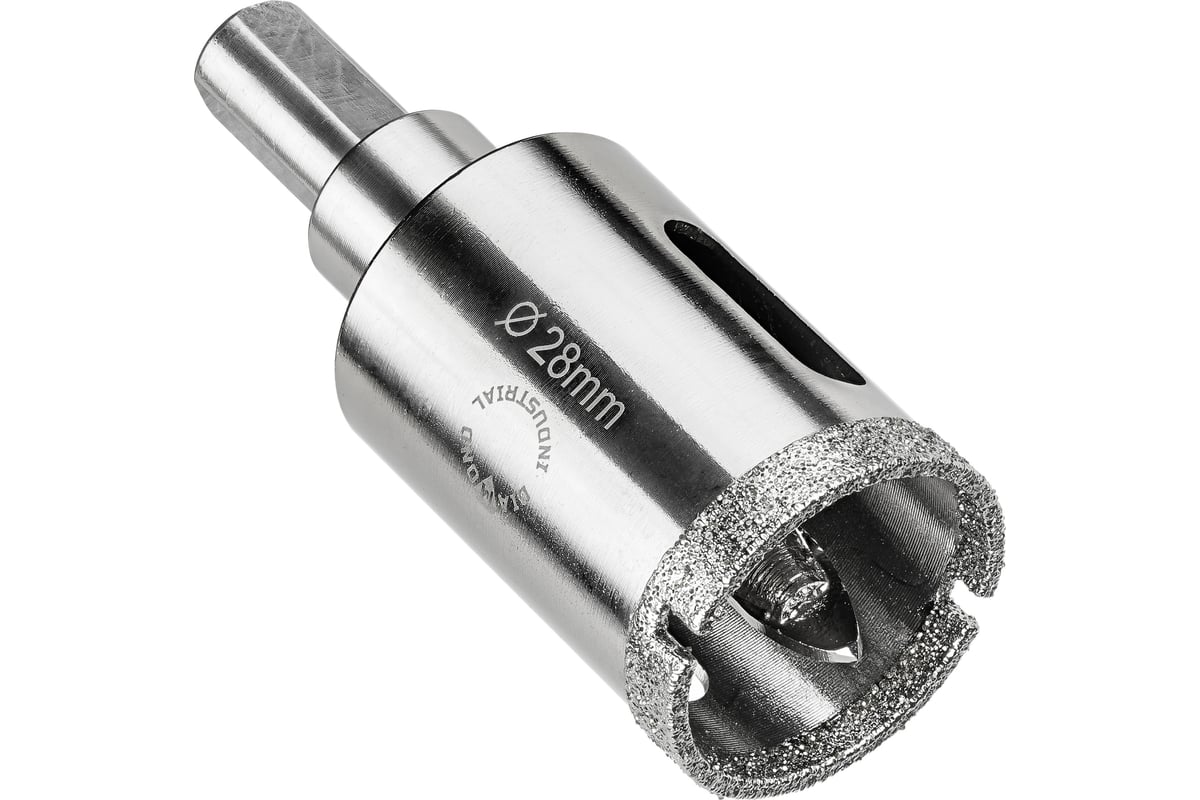 Коронка алмазная по керамограниту и керамике с центрирующим сверлом 28 мм Diamond Industrial DIDCSC028