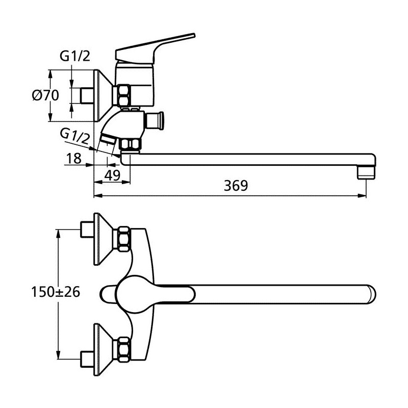 Смеситель универсальный Ideal Standard Slimline II B8671AA