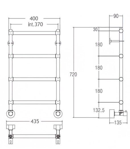 Полотенцесушитель водяной Margaroli Sole 4423704(26)GD 43.5x72 золото