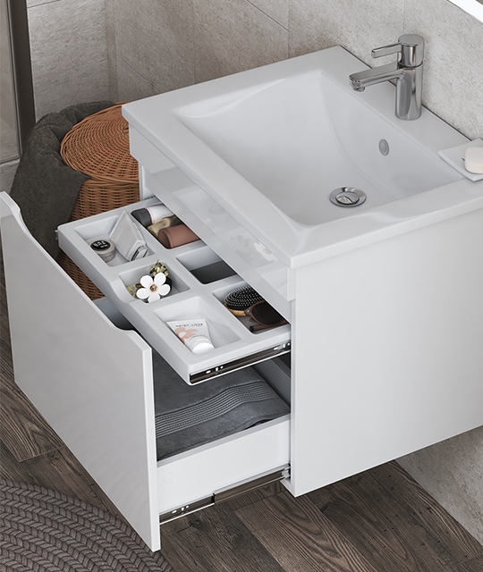 Мебель для ванной Vigo Grani 75 см подвесная, 1 ящик, белый