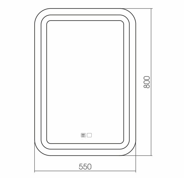 Зеркало Silver Mirrors Malta neo 55x80 см с подсветкой, подогревом