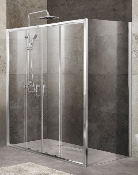 Душевой уголок BelBagno Unique 150-180x100 прозрачный, хром