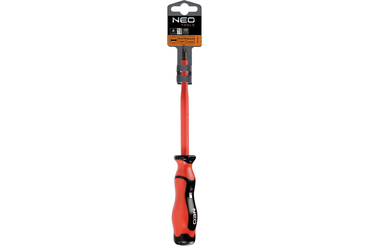 Шлицевая отвертка Neo Tools 1.2 x 6.5 x 150 мм, 1000 В 04-154