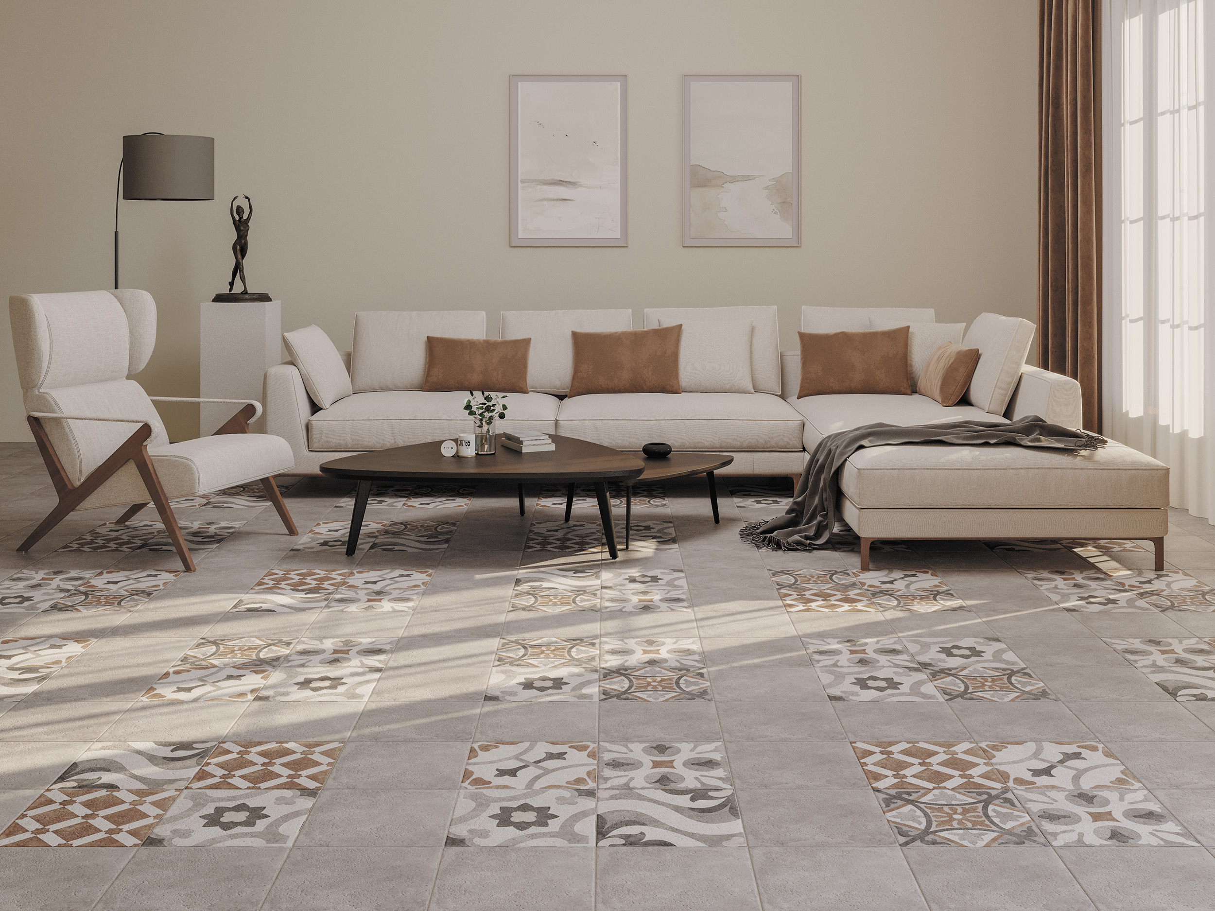 Керамогранит Cersanit Carpet коричневый 29,8х29,8 см, C-CP4A112D