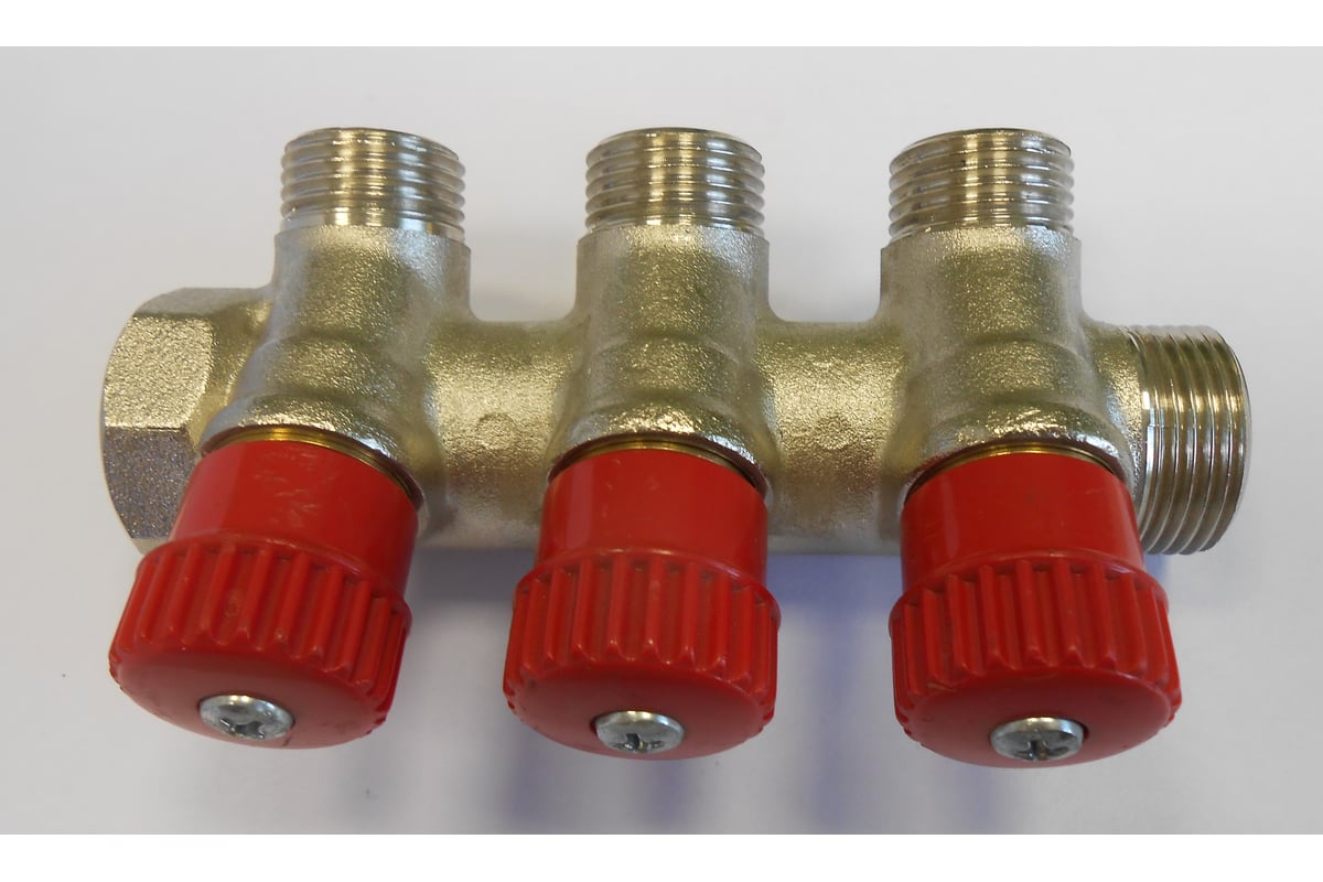 Коллектор с вентилями (вход 3/4"; выходы 1/2") для трубопровода GENERAL FITTINGS 51046-3/4-1/2-HT3