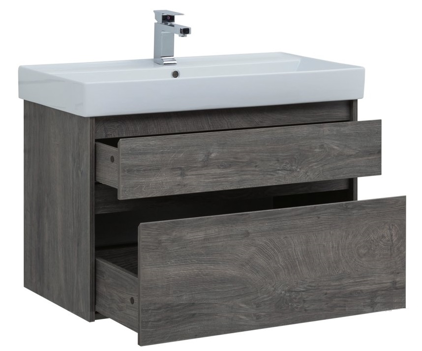Тумба с раковиной Aquanet Nova Lite 90 см, 2 ящика