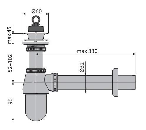 Сифон для раковины Alcaplast Design A437 выпуск 32