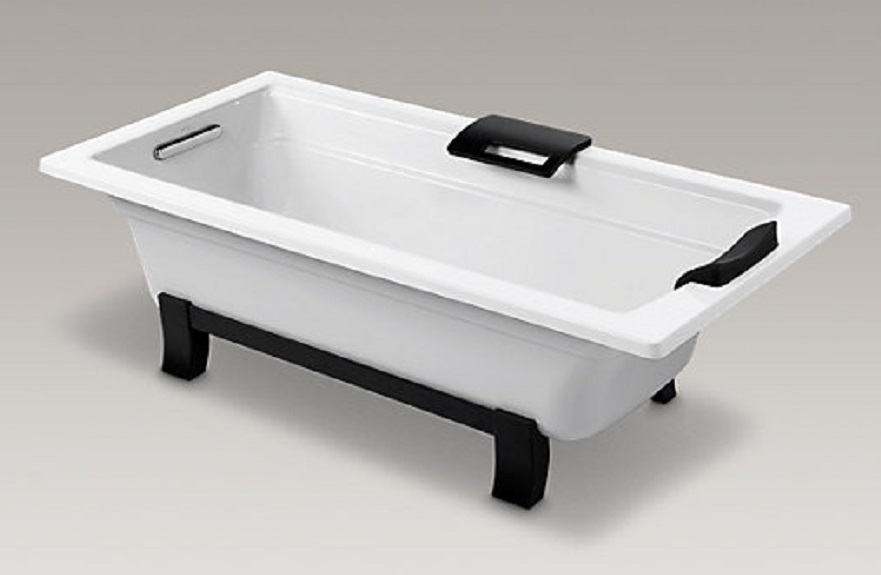 Чугунная ванна Jacob Delafon Archer 170x80см E6D907-0, с отверстиями для поручня, отдельностоящая