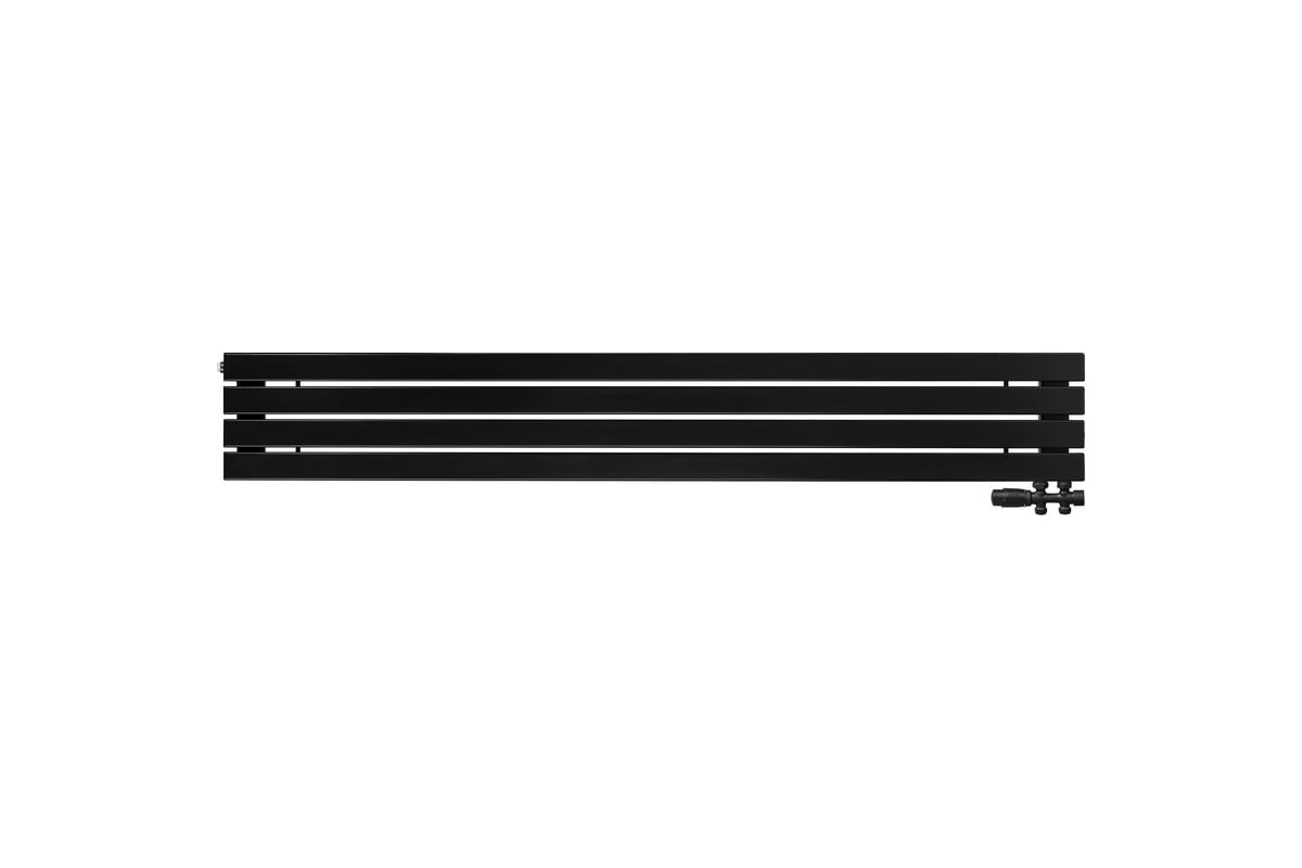 Горизонтальный радиатор ARBIOLA Liner Gorizont V 1500-36-06 6 секций, c нижним подключением, GVR, RAL 9005 матовый черный 258373